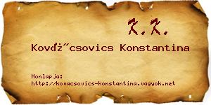 Kovácsovics Konstantina névjegykártya